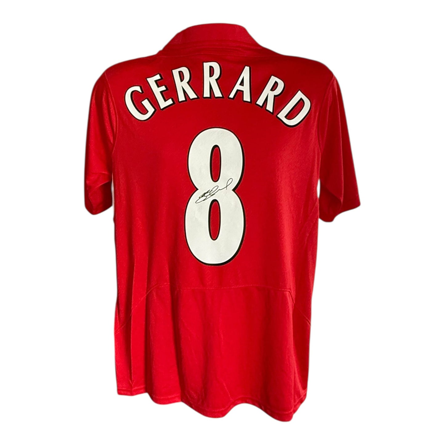 Steven Gerrard hand signed 2005 shirt in custom frame