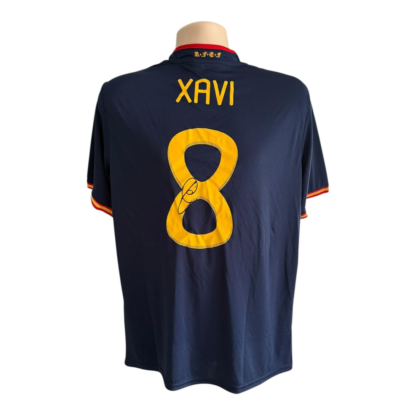 Xavi Hernandez hand signed Spain 2010 final shirt
