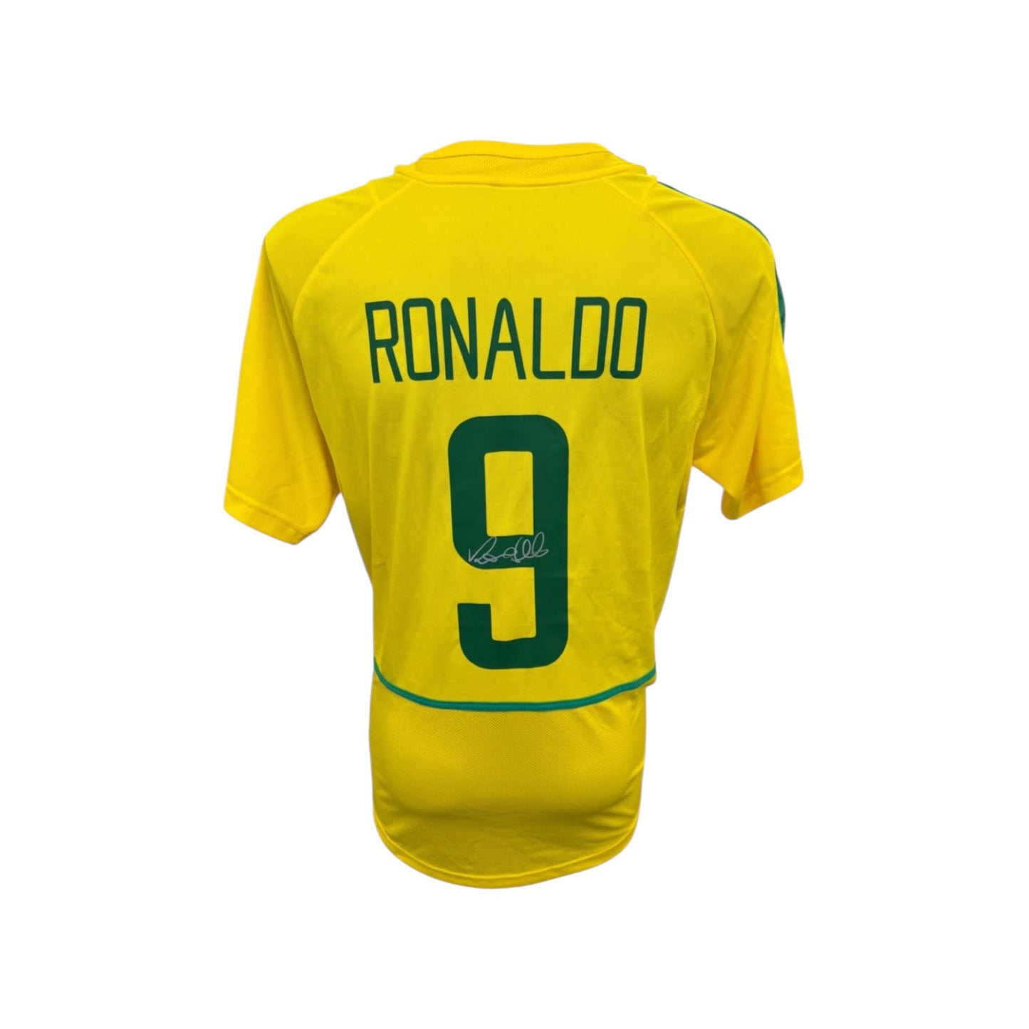 Ronaldo Nazário hand signed Brazil 2002 shirt