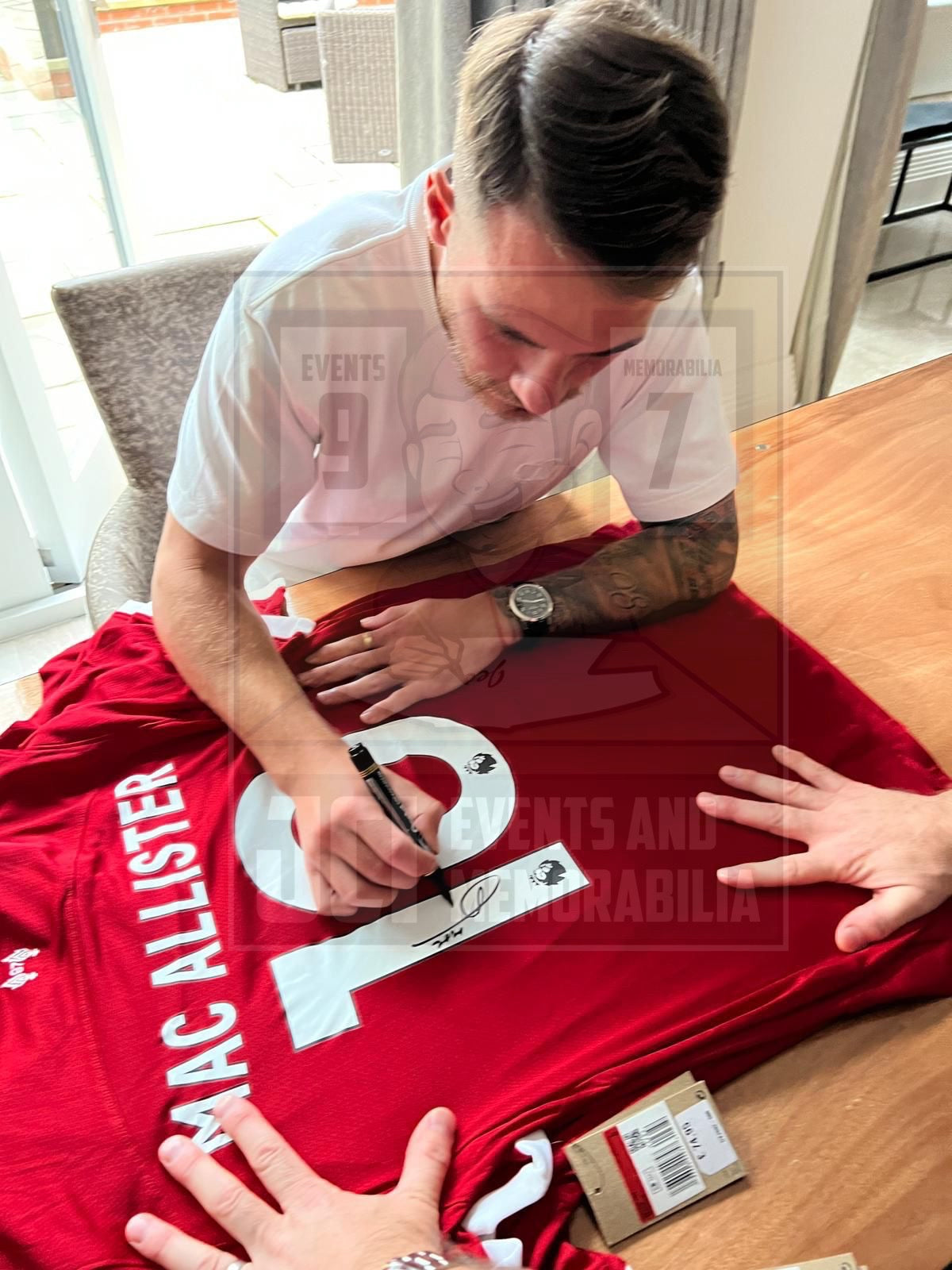 Custom framed Alexis Mac Allister signed 23/24 Home shirt