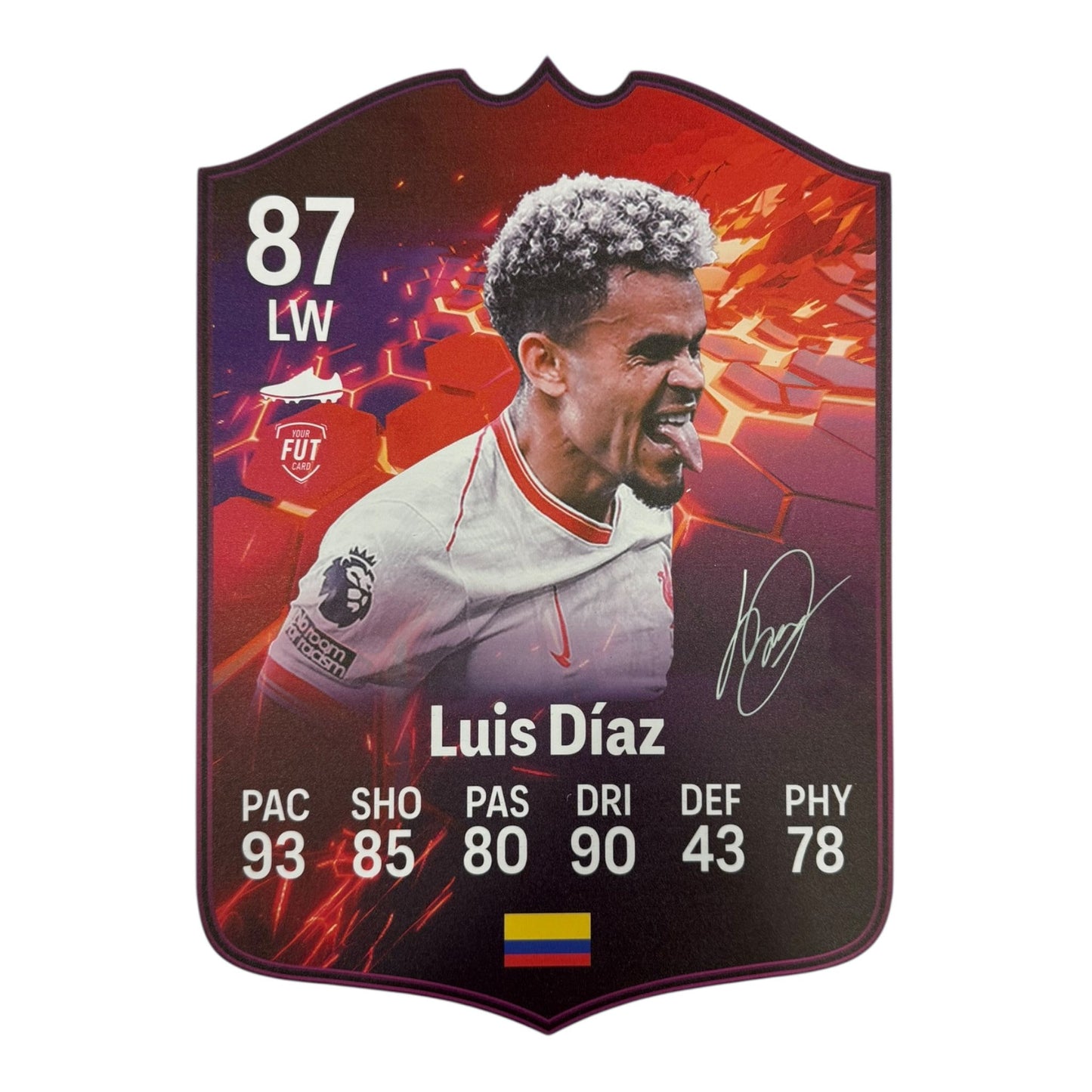 Luis Diaz Hand signed 16x12 FUT Card