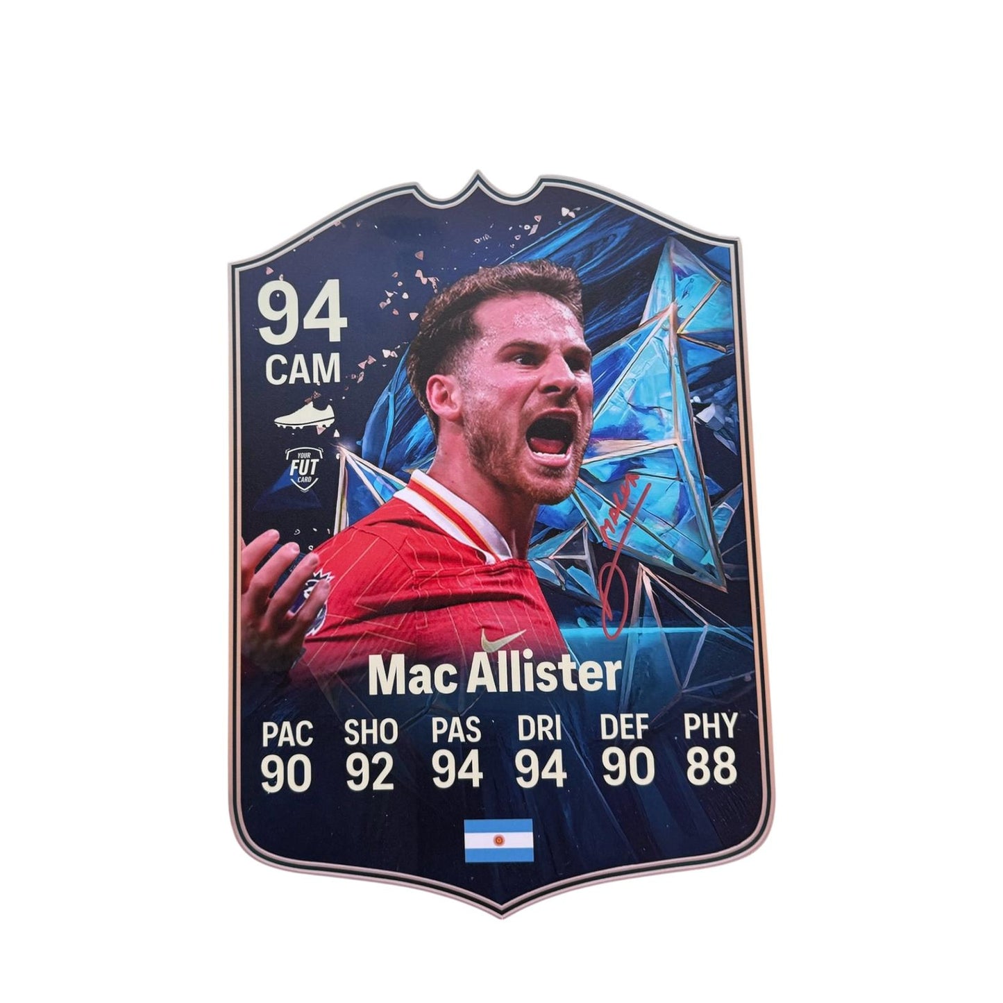 Alexis Mac Allister hand signed 16x12 FUT Card