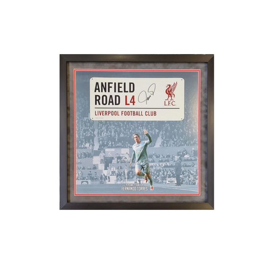 Fernando torres signed street sign in deluxe custom frame