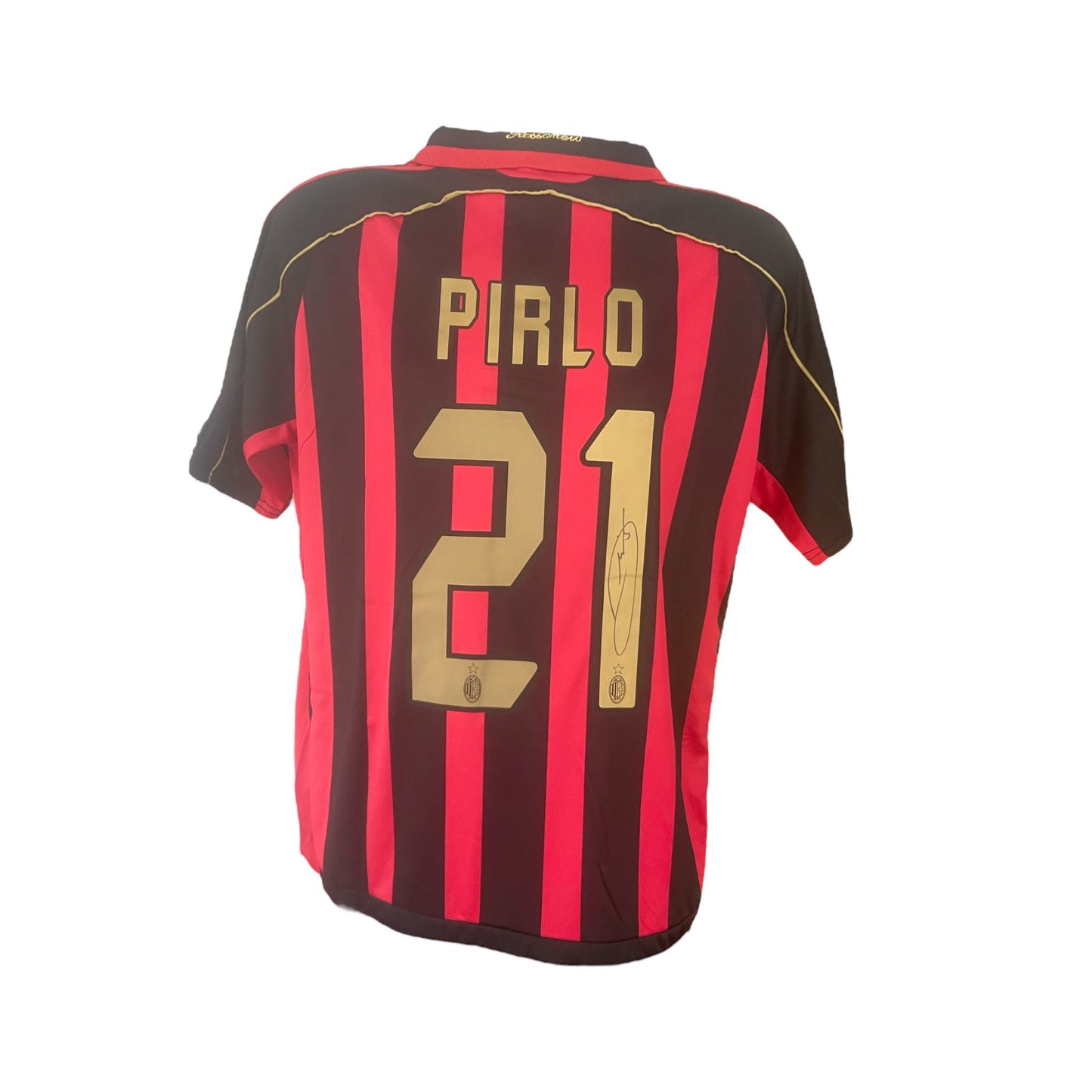 Andrea Pirlo hand signed AC Milan Home shirt