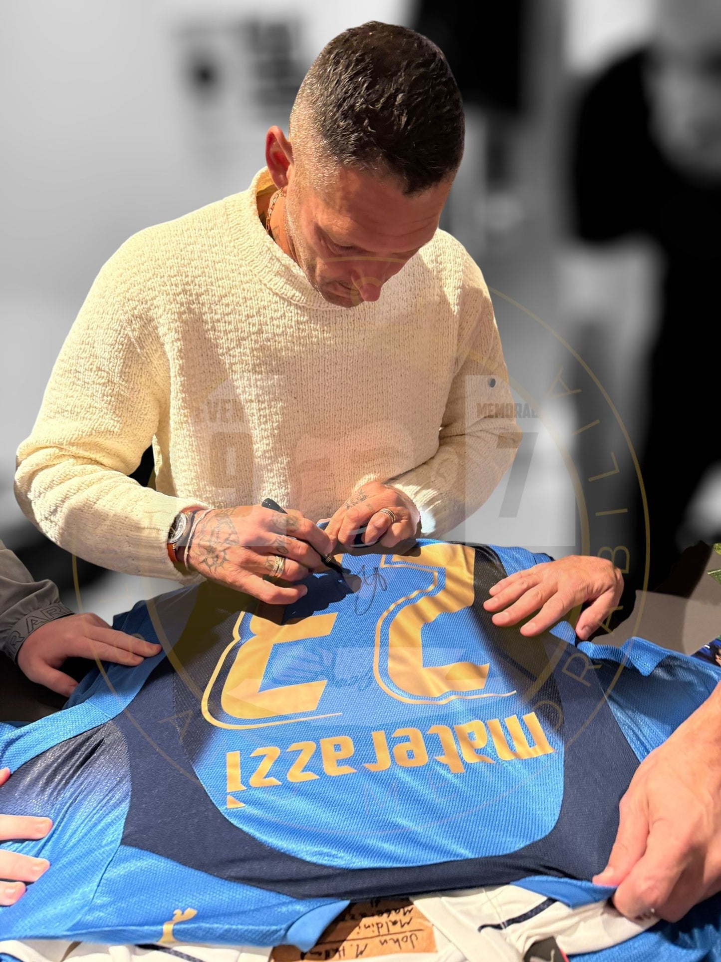 Marco Materazzi hand signed Italy 2006 shirt