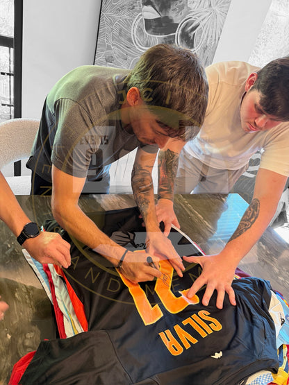 David Silva Hand Signed Valencia Away Shirt