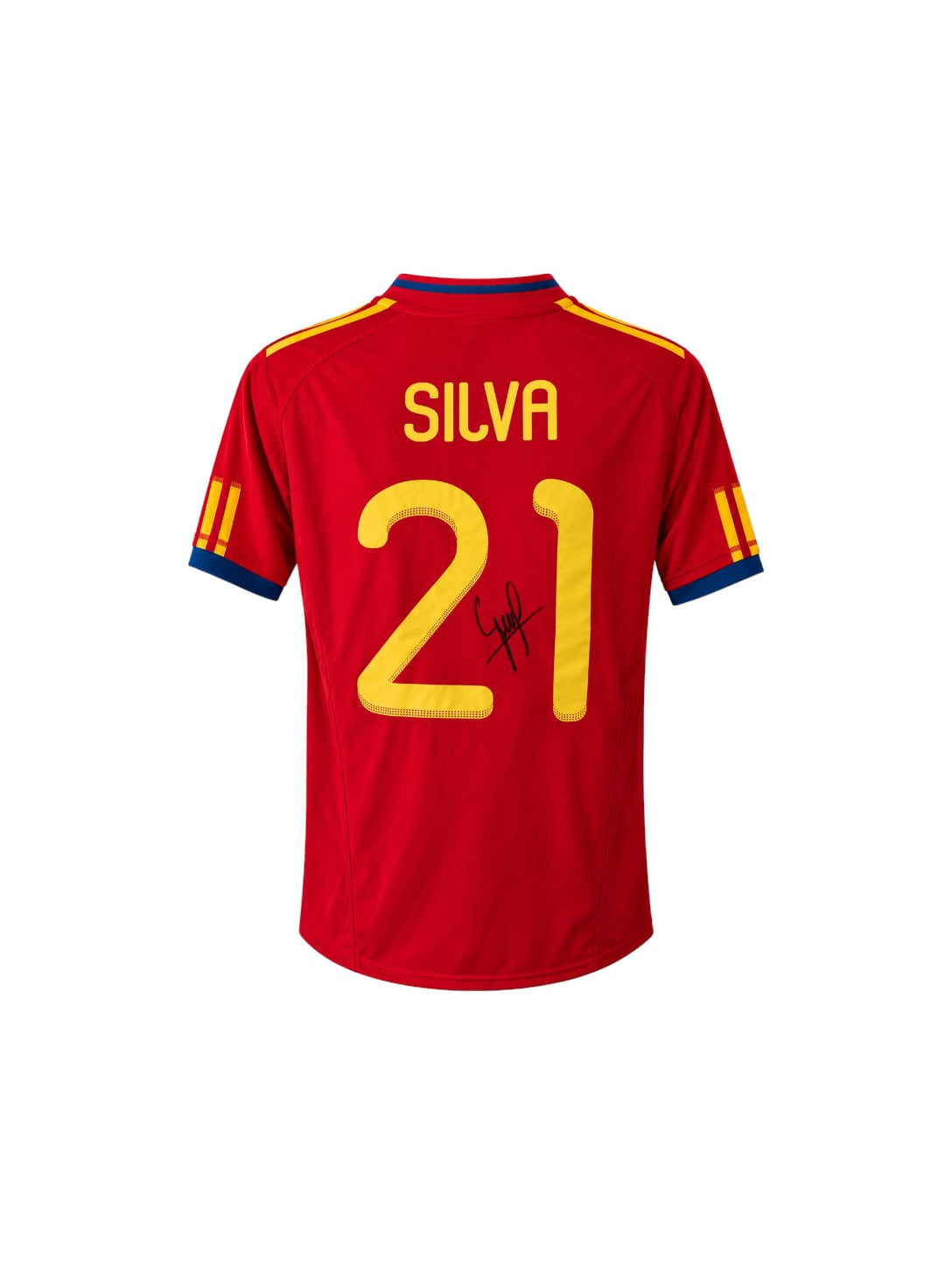 David Silva Hand Signed Spain Home Shirt