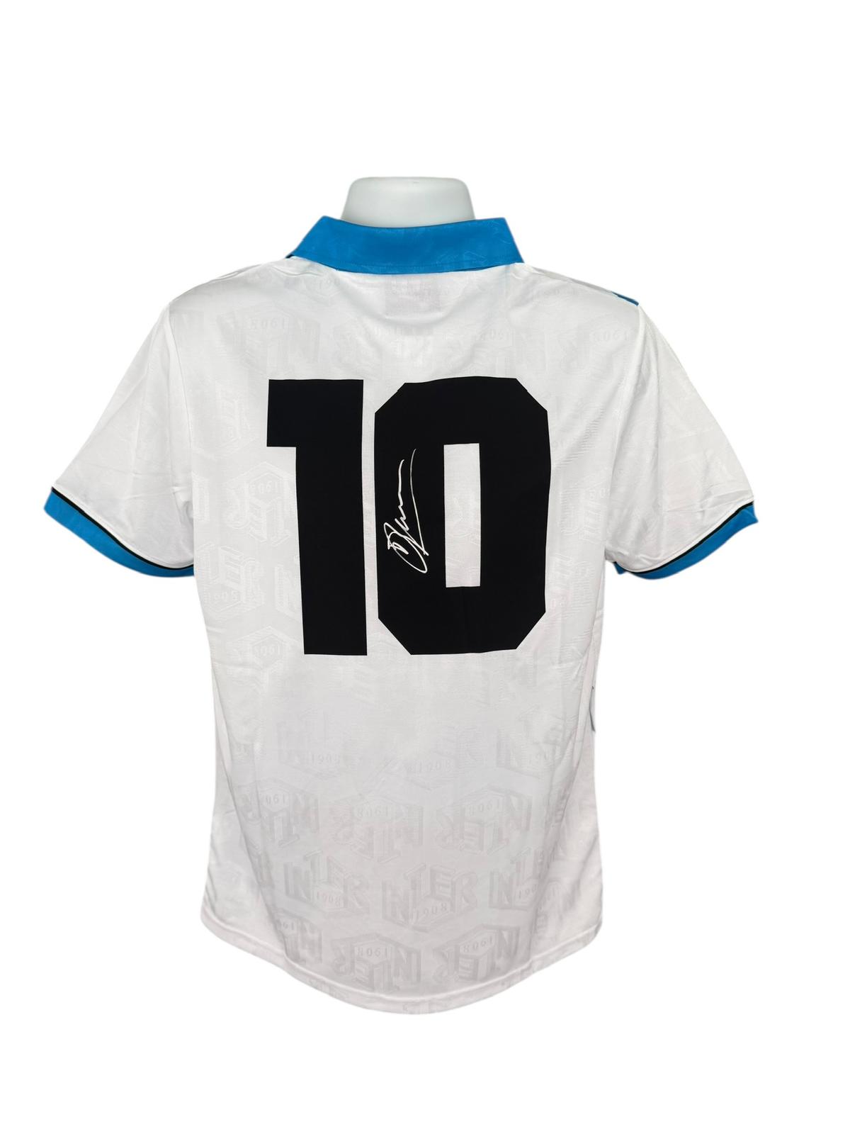 Dennis Bergkamp Hand Signed Inter Milan 1994/95 away shirt