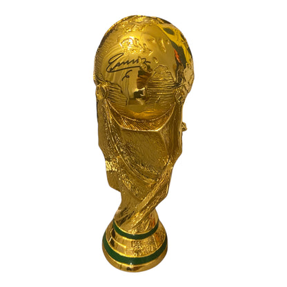 Andrés Iniesta hand signed Full size 36cm World Cup trophy