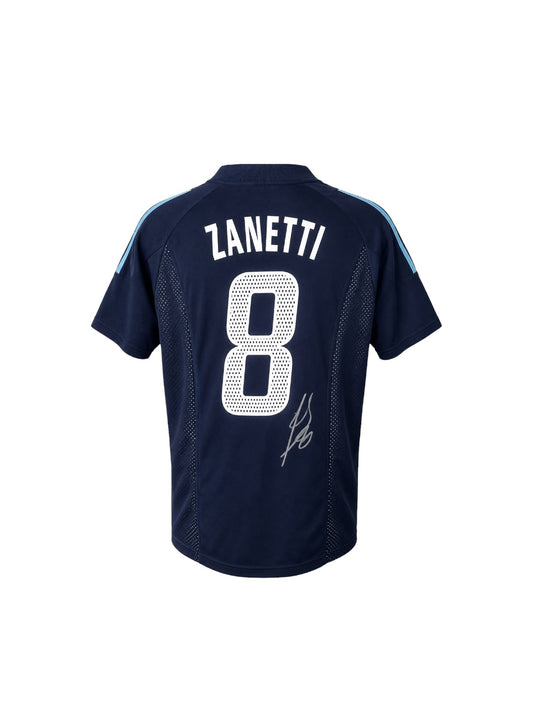 Javier Zanetti Hand Signed Argentina Away Shirt