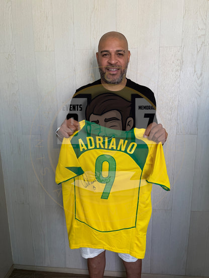 Adriano Leite Ribeiro hand signed Brazil Shirt