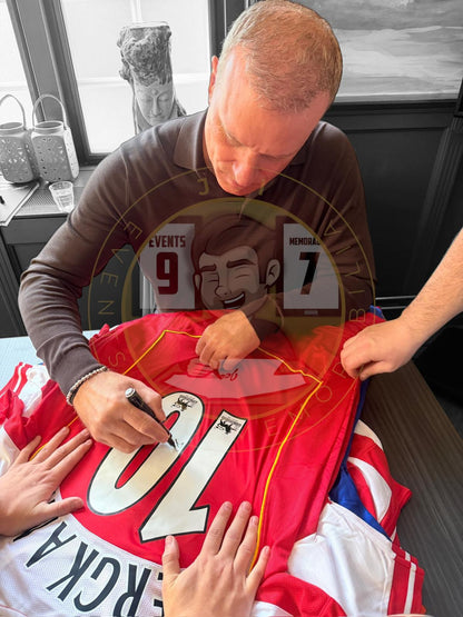 Dennis Bergkamp Hand Signed 2004/05 Arsenal Home Shirt