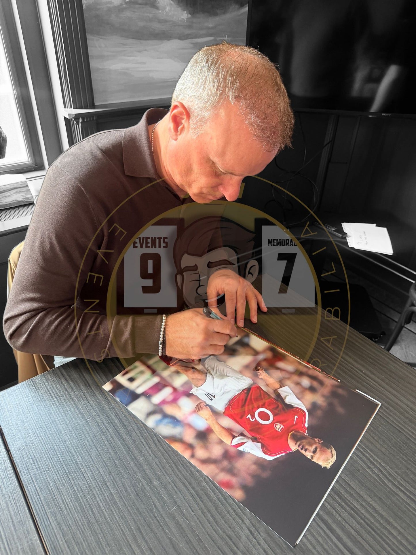 Dennis Bergkamp Hand Signed 16X12 Image