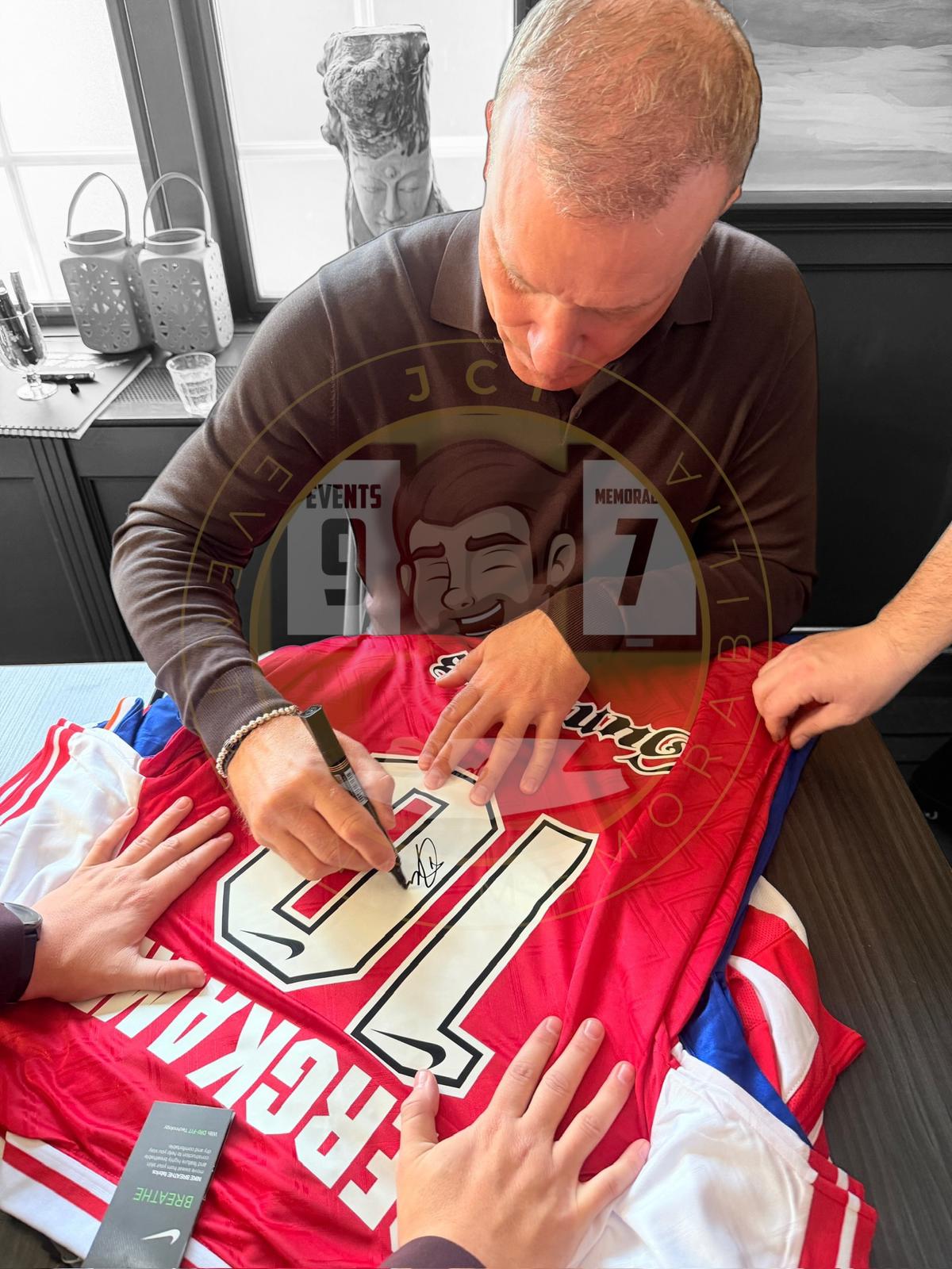 Dennis Bergkamp Hand Signed 1994/96 Arsenal Home Shirt