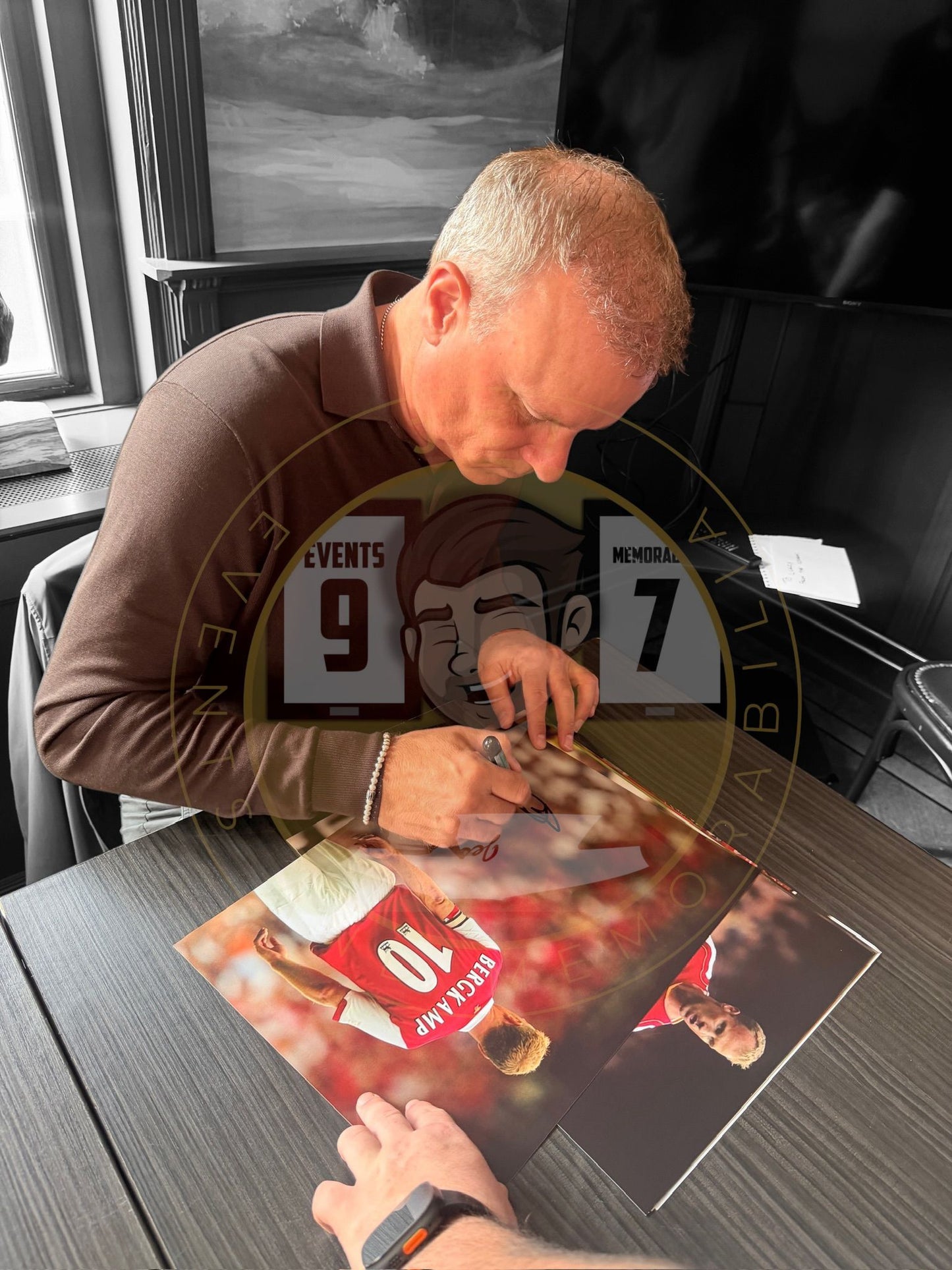 Dennis Bergkamp Hand Signed 16X12 Image