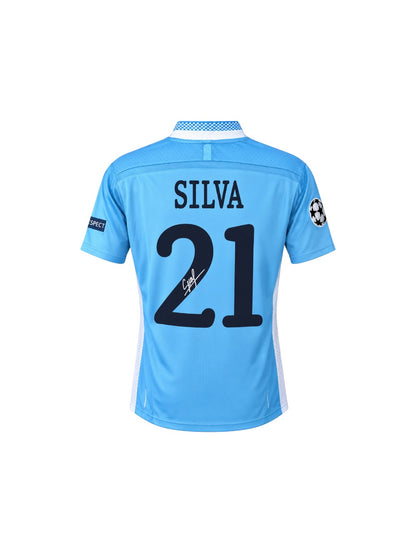 David Silva Hand Signed Manchester City Shirt