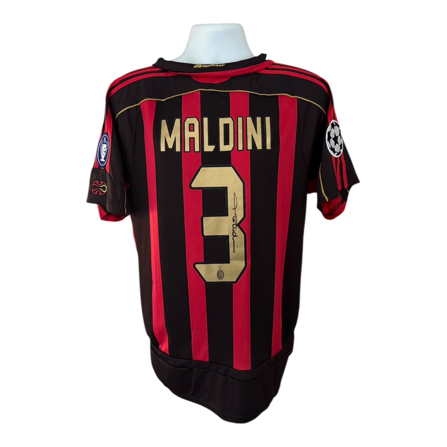 Paolo Maldini hand signed 2007 AC Milan Home Shirt