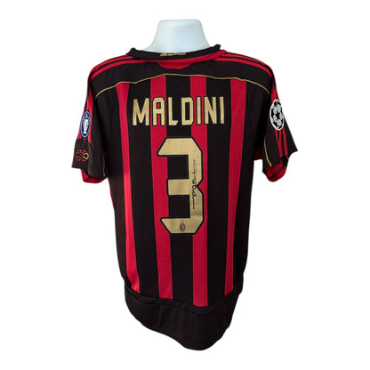 Paolo Maldini hand signed 2007 AC Milan Home Shirt