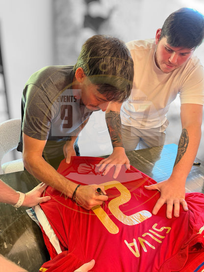 David Silva Hand Signed Spain Home Shirt