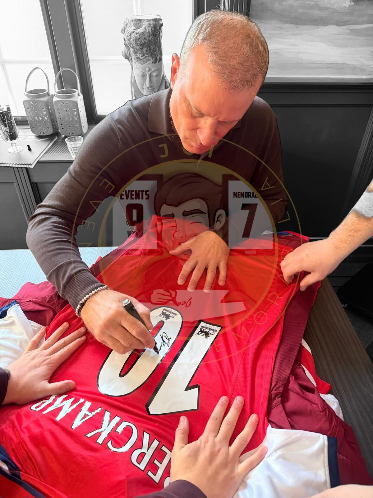 Dennis Bergkamp Hand Signed 2001/02 Arsenal Home Shirt