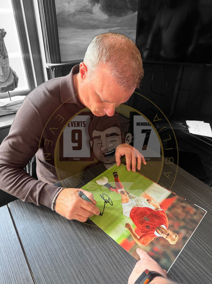 Dennis Bergkamp Hand Signed 16X12 Image