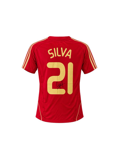 David Silva Hand Signed Spain Home Shirt