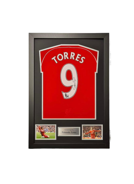 Fernando Torres signed Home 06-08 Shirt in deluxe frame