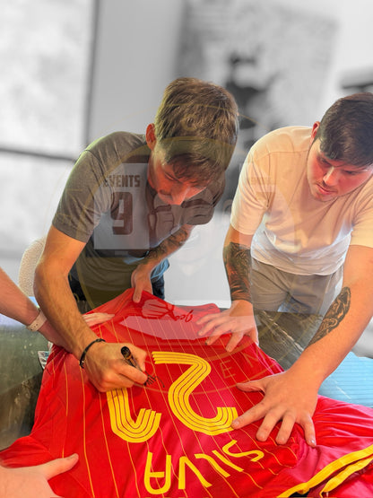 David Silva Hand Signed Spain Home Shirt