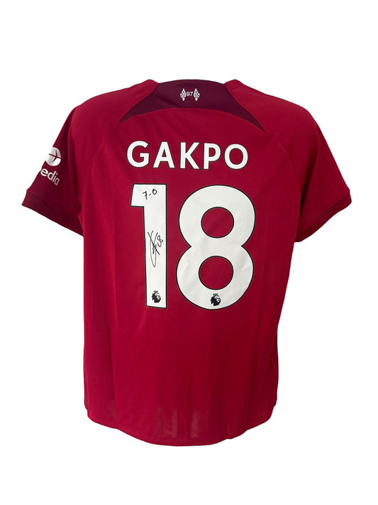 Coady Gakpo hand signed "7-0" 22/23 Home shirt