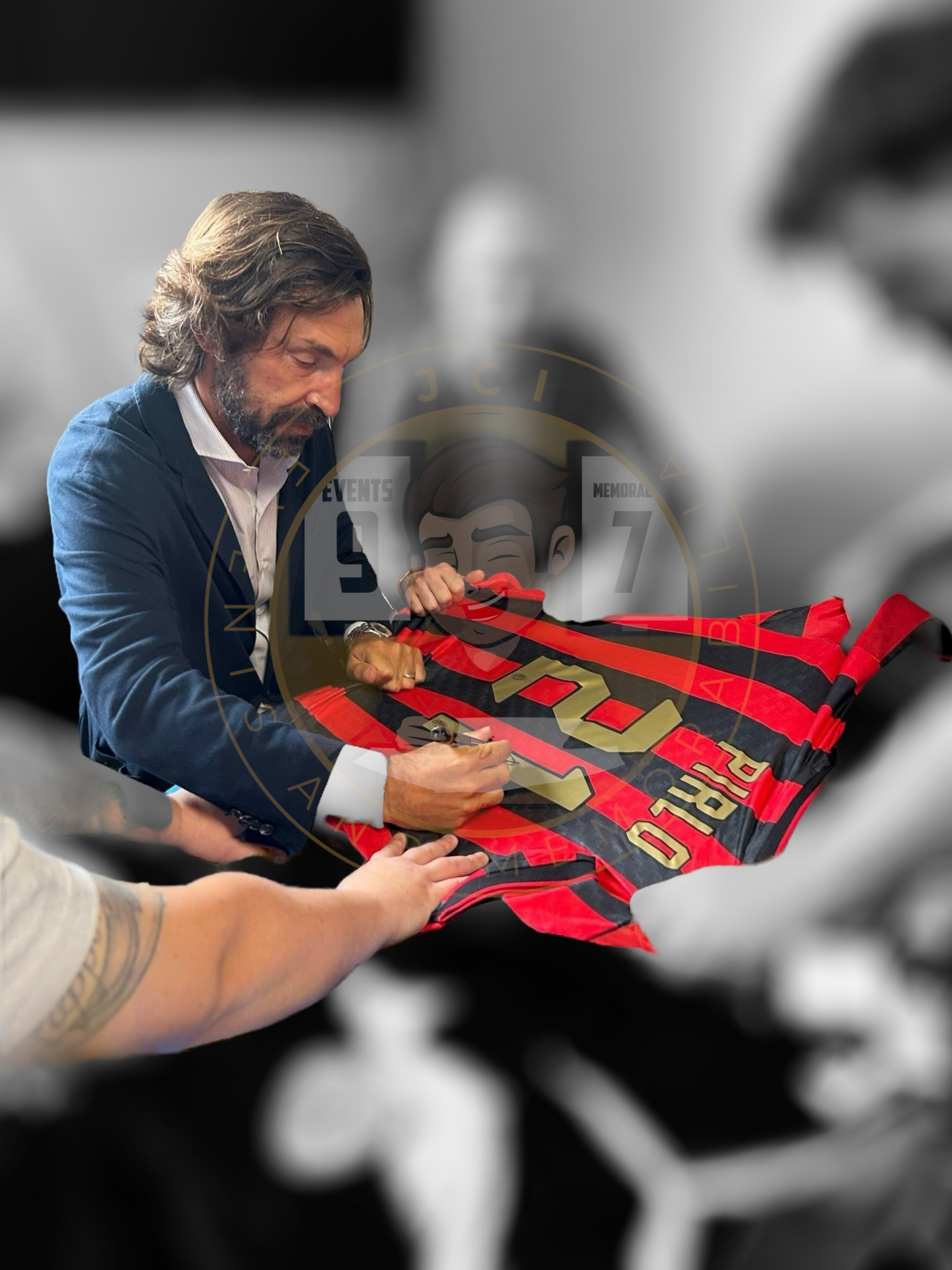 Andrea Pirlo hand signed AC Milan Home shirt