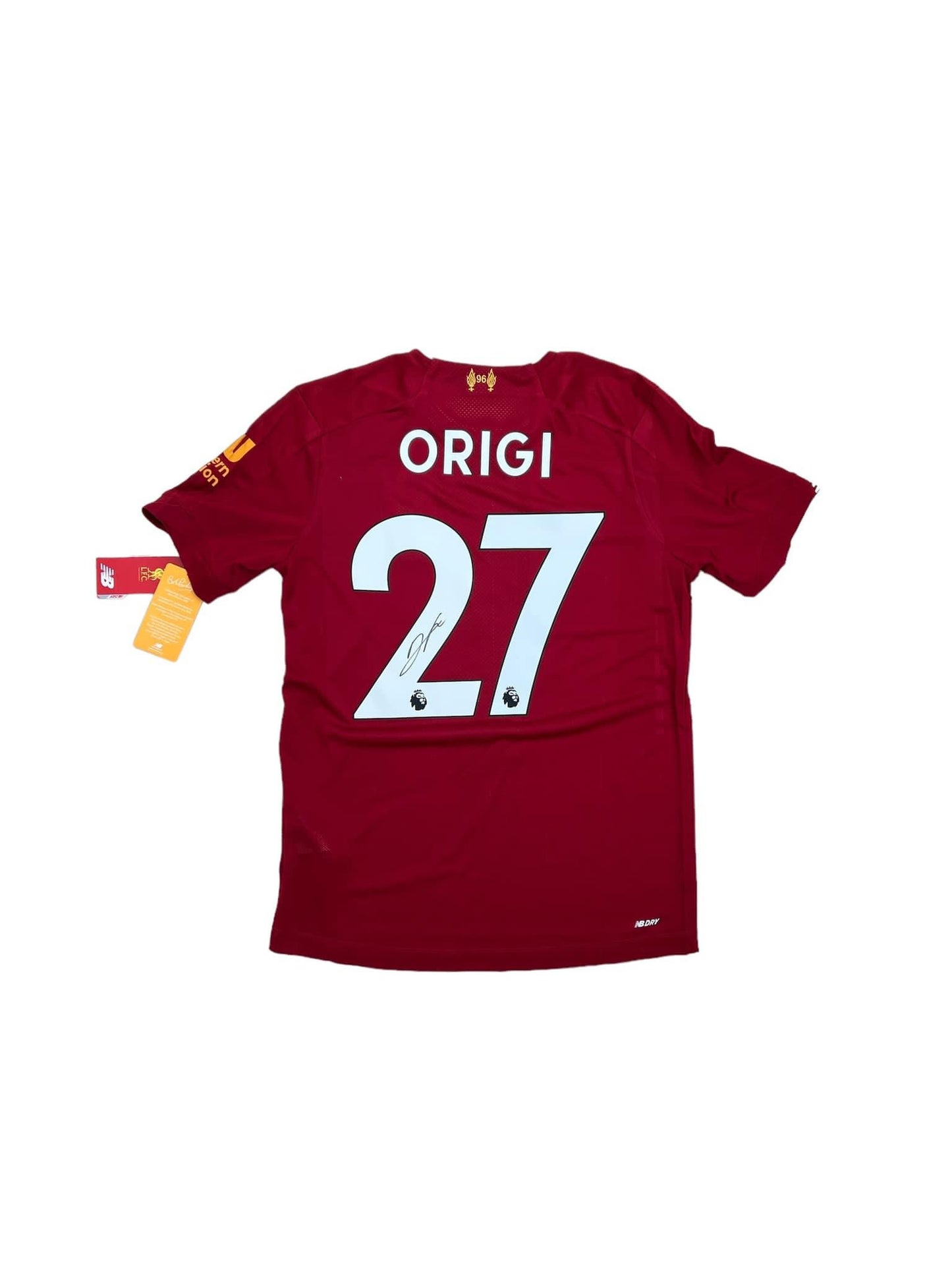 Divock Origi hand  signed 19/20 Home shirt