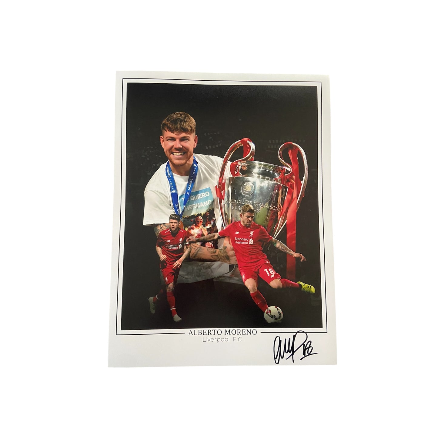 Alberto Moreno hand signed 16x12 image