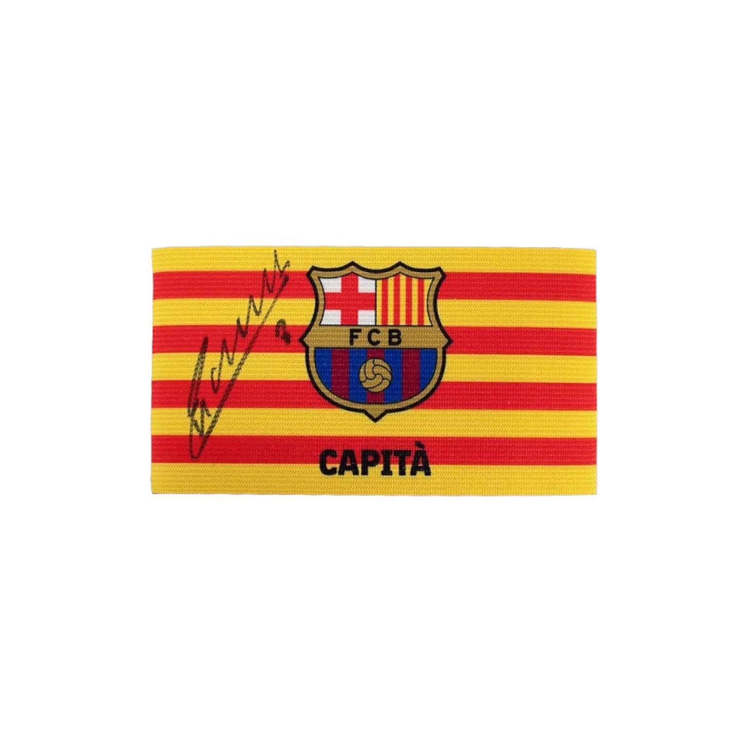 Andrés Iniesta hand signed Captains armband