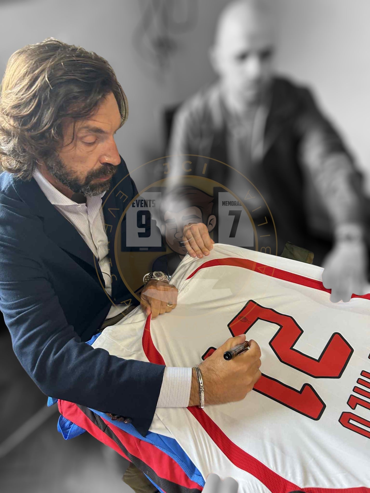 Andrea Pirlo hand signed AC Milan Away shirt