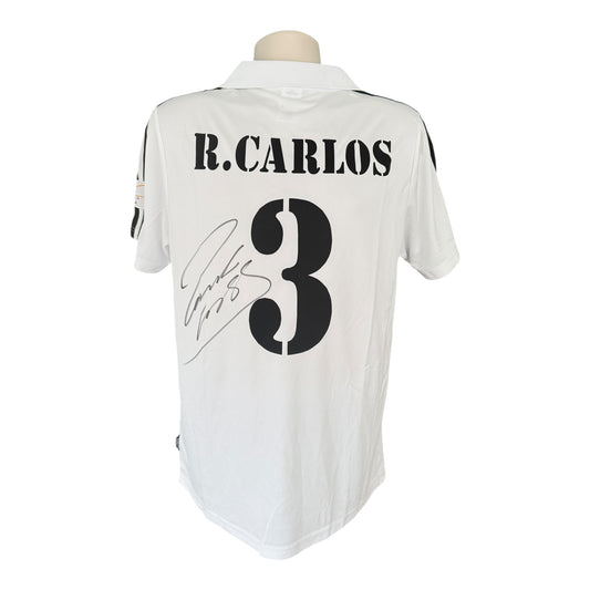 Roberto Carlos hand signed Real Madrid shirt