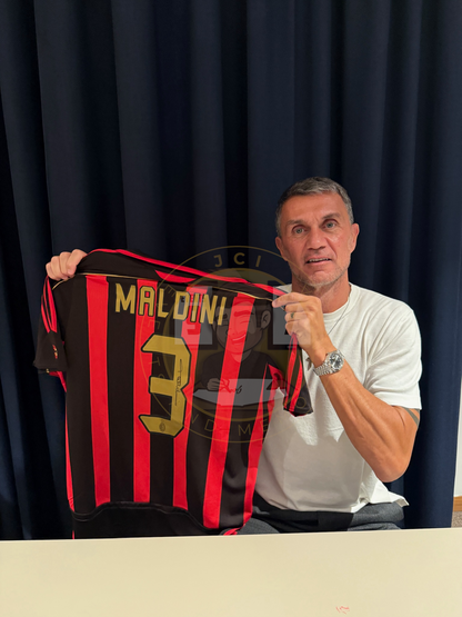 Paolo Maldini hand signed 2007 AC Milan Home Shirt