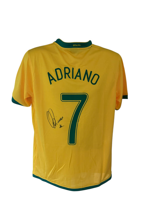 Adriano Leite Ribeiro hand signed Brazil Shirt