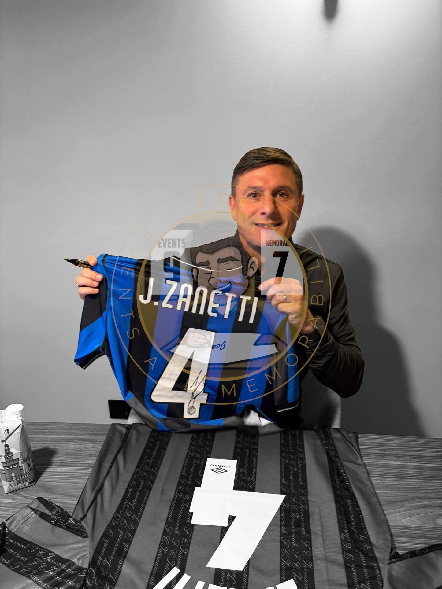 Javier Zanetti Hand Signed Inter Milan Home Shirt