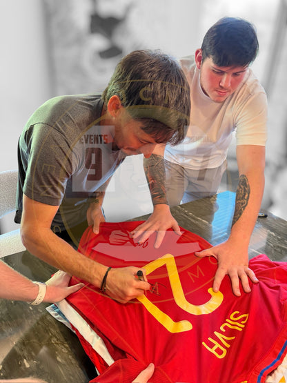 David Silva Hand Signed Spain Home Shirt