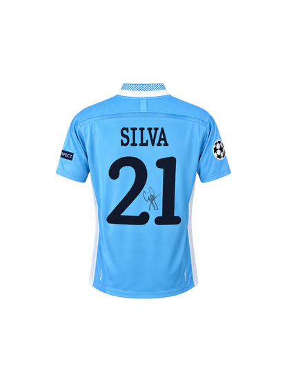 David Silva Hand Signed Manchester City Shirt