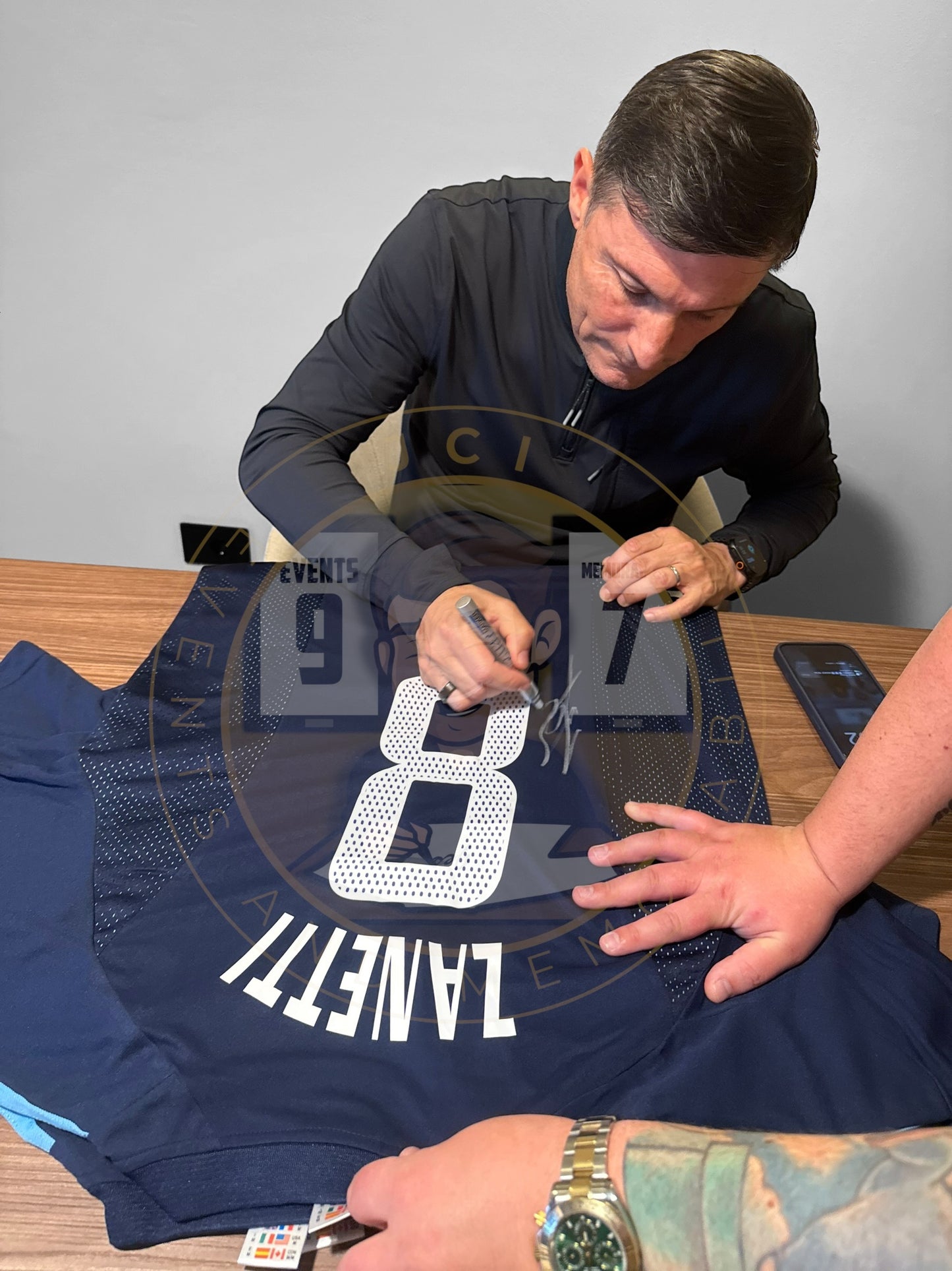 Javier Zanetti Hand Signed Argentina Away Shirt