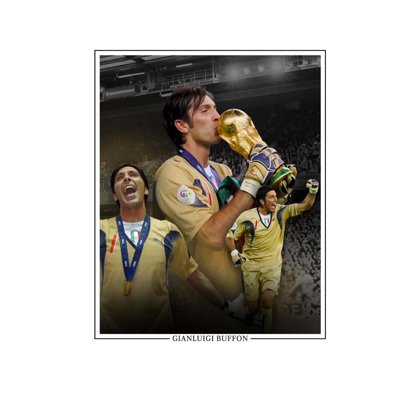 Pre order - Gianluigi Buffon signed 16x12 montage