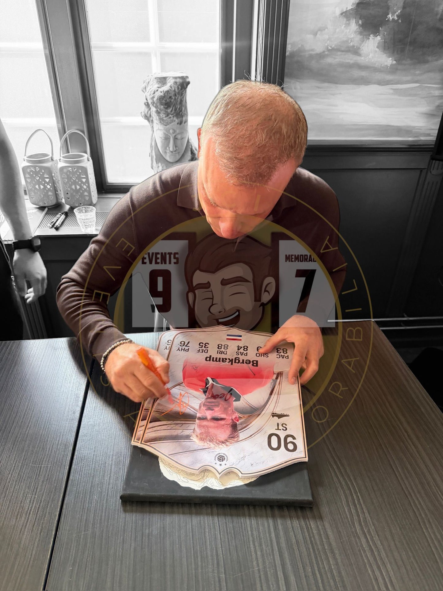 Dennis Bergkamp Hand Signed 16X12 FUT card