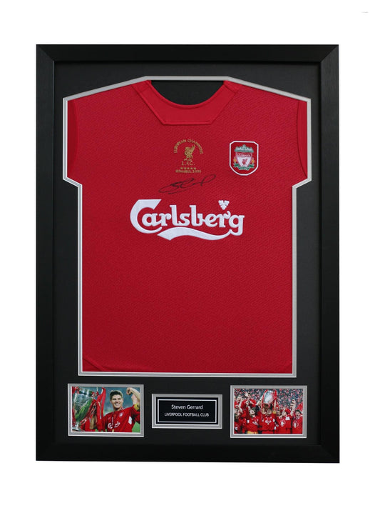 Steven Gerrard front signed 2005 Shirt - Framed