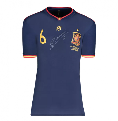 Andrés Iniesta front signed WC 2010 final shirt