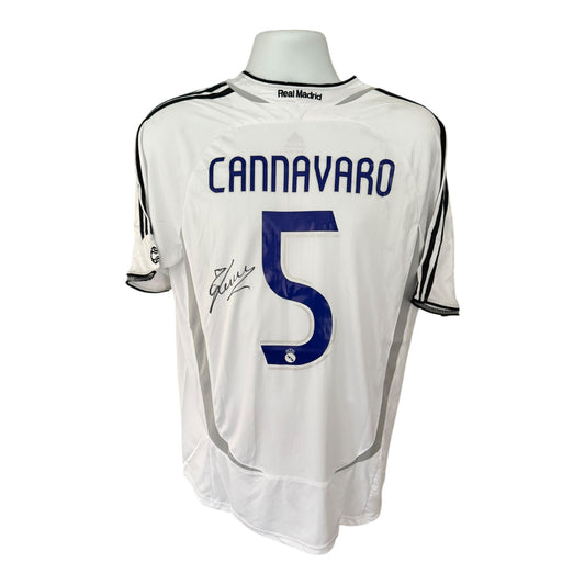 Fabio Cannavaro hand signed Real Madrid shirt