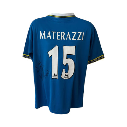 Marco Materazzi hand signed Everton shirt "Up The Toffeess 06" shirt
