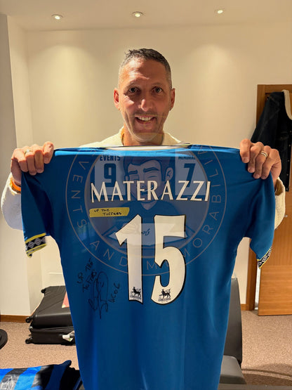 Marco Materazzi hand signed Everton shirt "Up The Toffeess 06" shirt