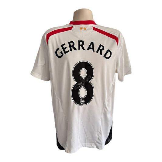 Steven Gerrard hand signed 2013/14 away shirt