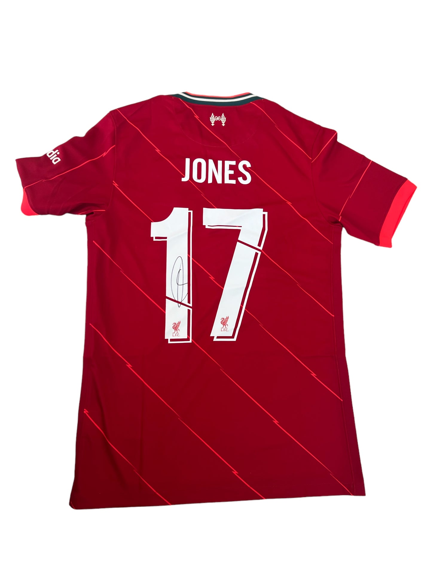 Curtis Jones signed 21/22 Home shirt #17